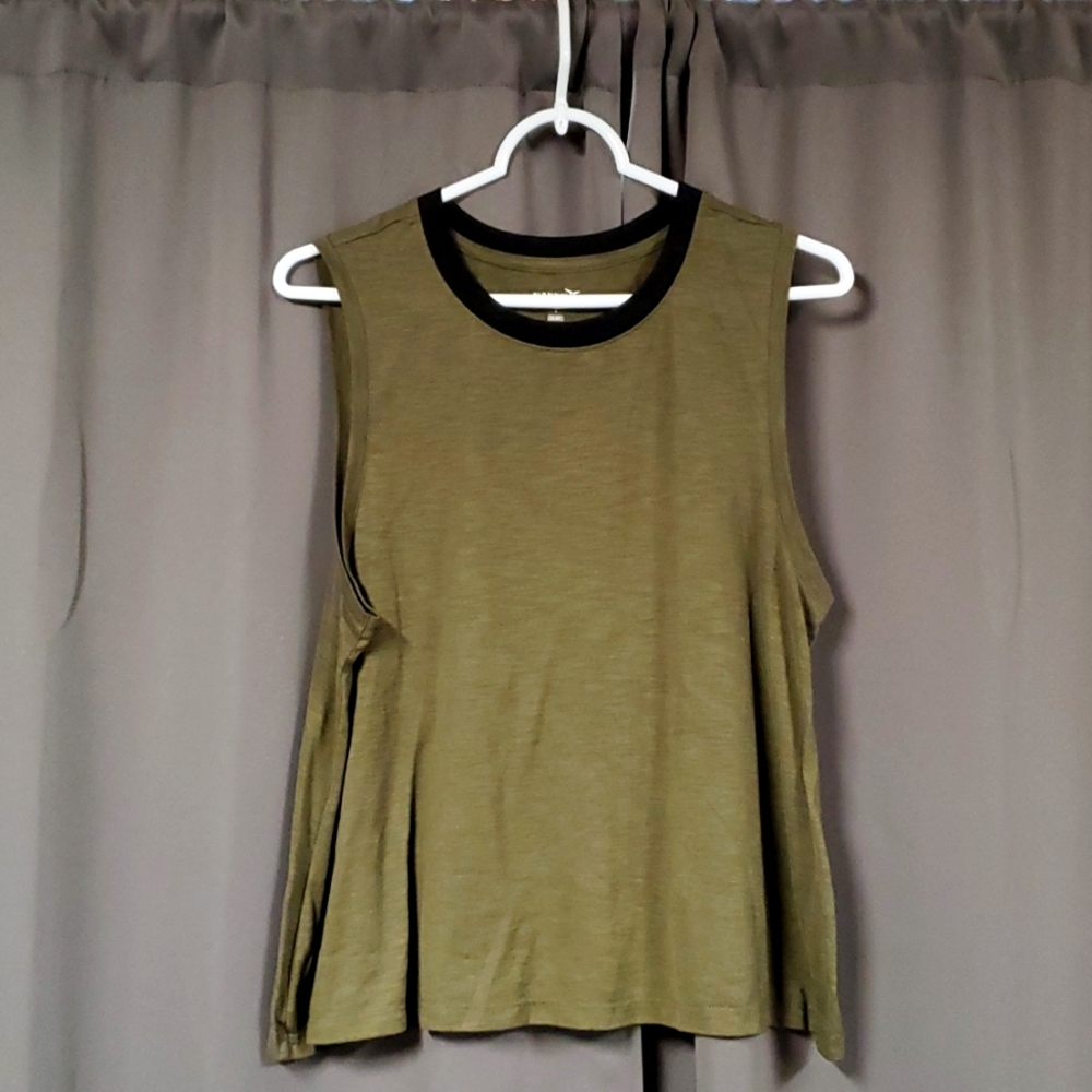 OLD NAVY ACTIVE LARGE GREEN BLACK TANK